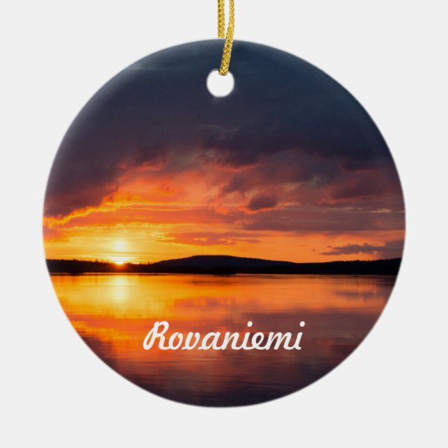 Lapland Sunset Julgransprydnad Keramik (Framsidan)