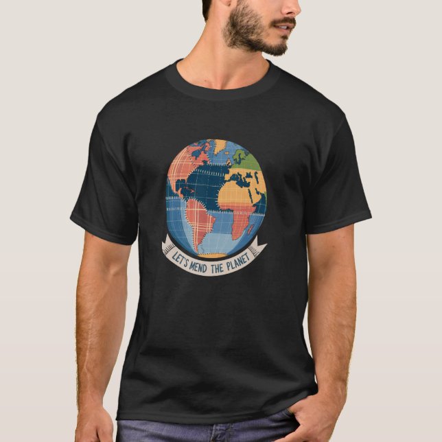 Lappa Planeten Lappad Jord Design T Shirt (Framsida)