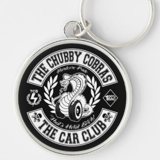 Lappa svart 2" Keychain Rund Silverfärgad Nyckelring