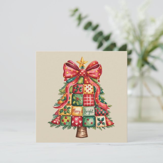 Lappade julgran Coquette Xmas-träd  Julkort (Stående Fram)
