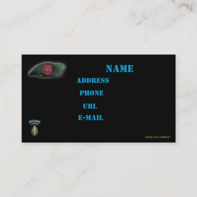 lappar den speciella styrkagruppen för 7:e visitkort (Framsida)