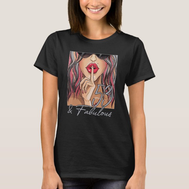 Läppar Fabulous & 53 Years African 53rd Birthday T Shirt (Framsida)