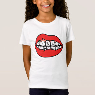 Läppar för flickmakt t shirt