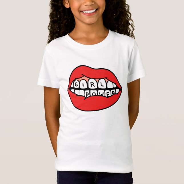 Läppar för flickmakt t shirt (Framsida)