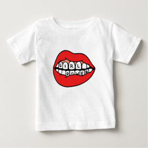 Läppar för flickmakt t shirt