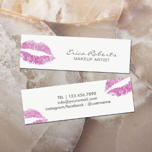 Läppar för glitter för rosor för Makeupkonstn Mini Visitkort