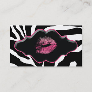 Läppar för rosor för sebra för skönhetvisitko visitkort