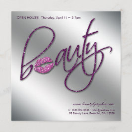 Läppar för skönhet för hus för Makeupinbjudan Inbjudningar
