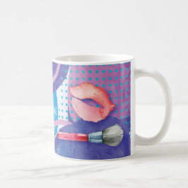 Läppar för stylist för konstnär för kaffemugg