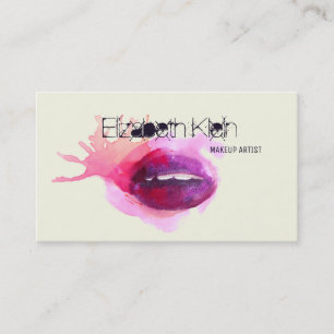 Läppar för vattenfärg för Makeupkonstnär edgy Visitkort