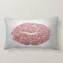 Läppar Glitter Grått  Powder Makeup Kiss Himlar Lumbarkudde