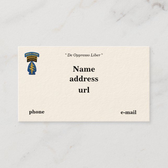 Lappar gröna baskerskogsvaktare SFG SF för Visitkort (Framsida)