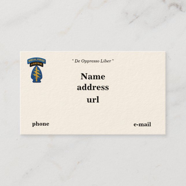 Lappar gröna baskerskogsvaktare SFG SF för Visitkort (Framsida)