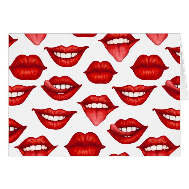 Läppar Hälsningskort (Framsidan Horizontal)