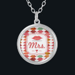 Läppar Hipster Vintage Retro Bride Silverpläterat Halsband<br><div class="desc">Läppar Hipster Vintage Retro Bride</div>