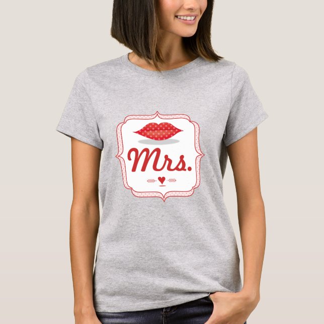 Läppar Hipster Vintage Retro Bride T-shirt (Framsida)