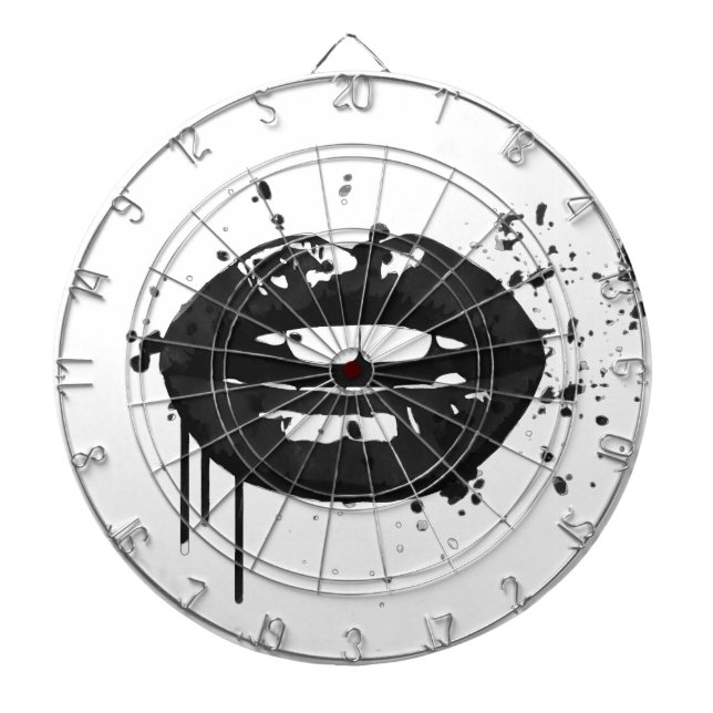 Läppar illustration av svart och vitt mode glamor piltavla (Framsidan)