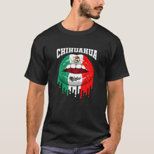 Läppar Kiss Chihuahua Mexico Flagga T Shirt