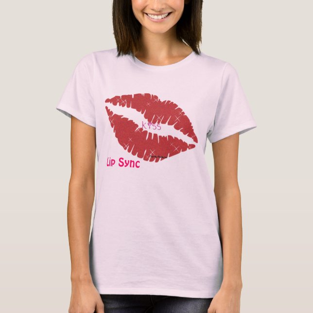 läppar, kyss ord, lip Sync T-shirt (Framsida)