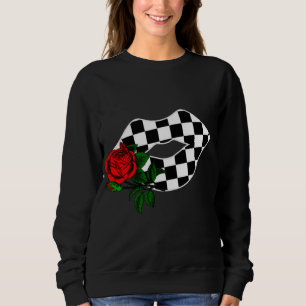 Läppar kyss, röd ros blommans tävla g t shirt