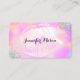 Läppar Makeup Artist HoloGraph Glitter Rosa Visitkort