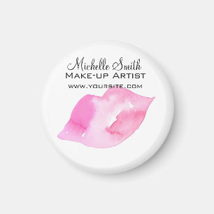 Läppar makeup-branding för rosa av vattenfärg magnet