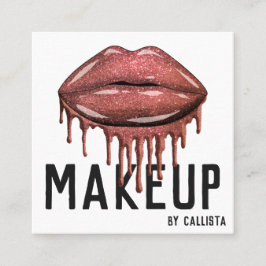Läppar Makeup, Glamous Sparkly Ro Glitter Drips Fyrkantigt Visitkort