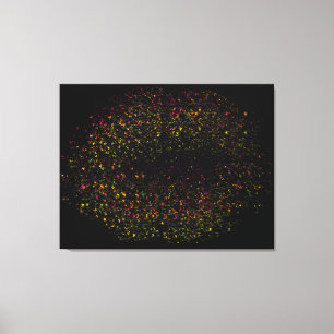 Läppar med tryckfärgning canvastryck