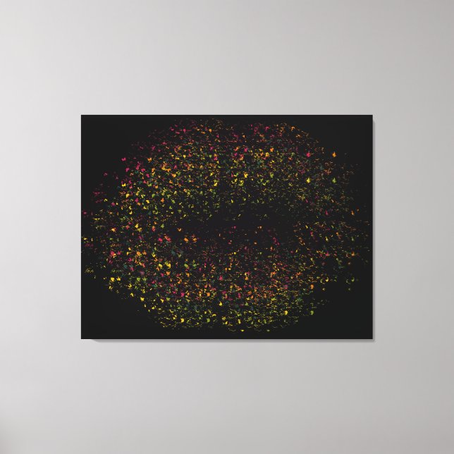 Läppar med tryckfärgning canvastryck (Framsida)