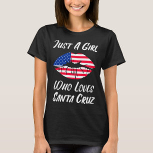 Läppar Mouth Kärlek American Flagga Santa Cruz T Shirt