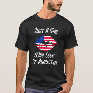Läppar Mouth Kärlek American Flagga St Augustine T Shirt