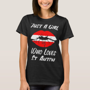 Läppar Mouth Kärlek Austria Flagga St Anton T Shirt