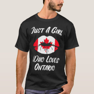 Läppar Mouth Kärlek Canadian Flagga Ontario T Shirt