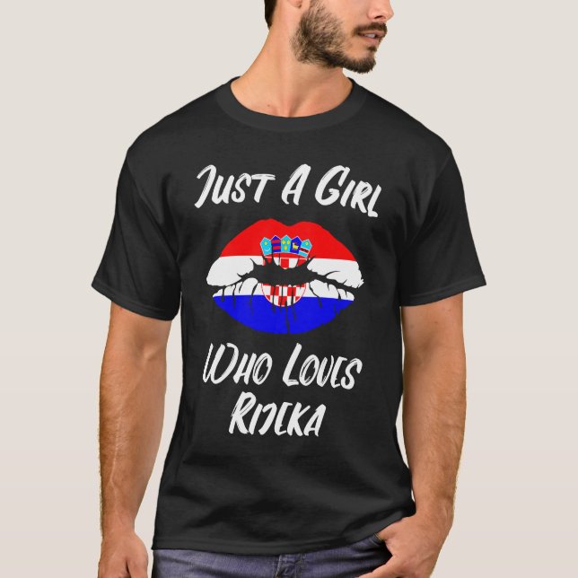 Läppar Mouth Kärlek Crotic Flagga Rijeka T Shirt (Framsida)