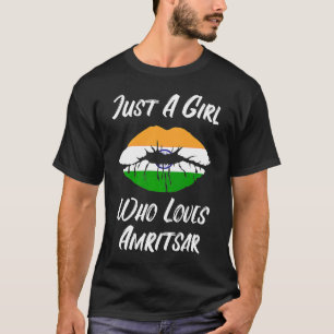Läppar Mouth Kärlek Indiska Flagga Amritsar T Shirt