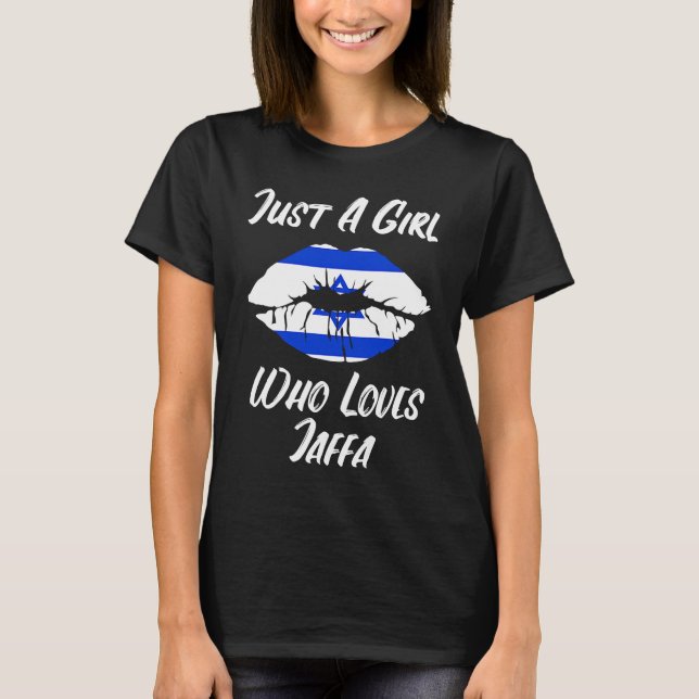 Läppar Mouth Kärlek israelisk Flagga Jaffa T Shirt (Framsida)
