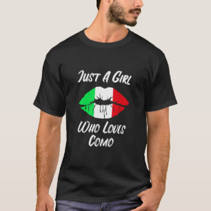Läppar Mouth Kärlek Italienska Flagga Como T Shirt