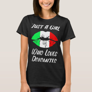 Läppar Mouth Kärlek Italienska Flagga Dolomites T Shirt