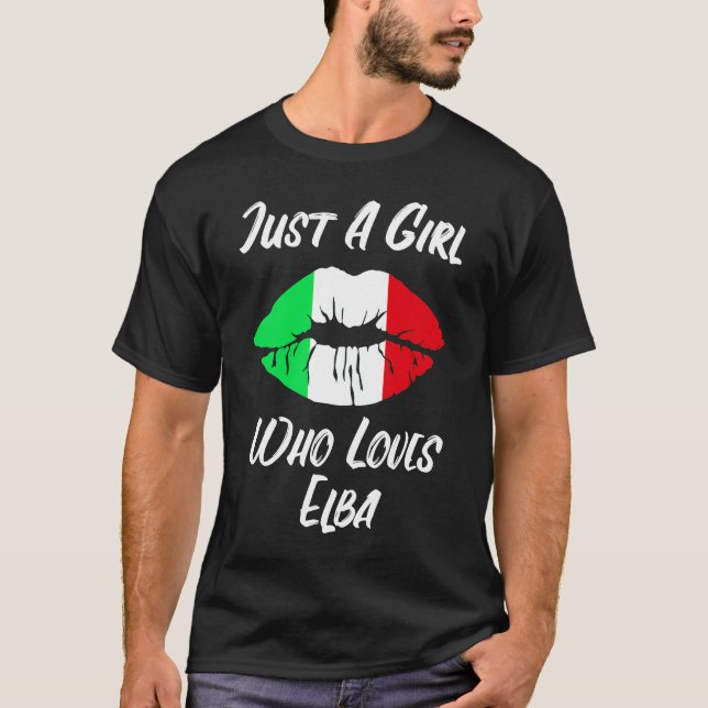 Läppar Mouth Kärlek Italienska Flagga Elba T Shirt (Framsida)