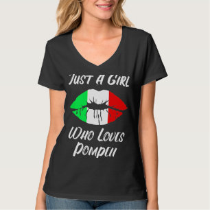 Läppar Mouth Kärlek Italienska Flagga Pompei T Shirt