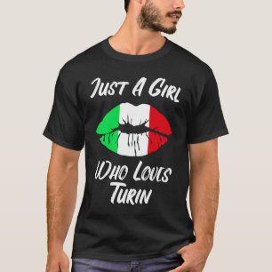 Läppar Mouth Kärlek Italienska Flagga Turin T Shirt