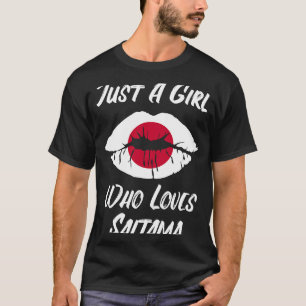 Läppar Mouth Kärlek Japansk Flagga Saitama T Shirt