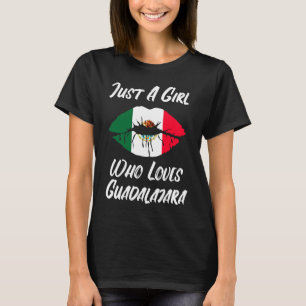 Läppar Mouth Kärlek Mexikanska Flagga Guadalajara T Shirt