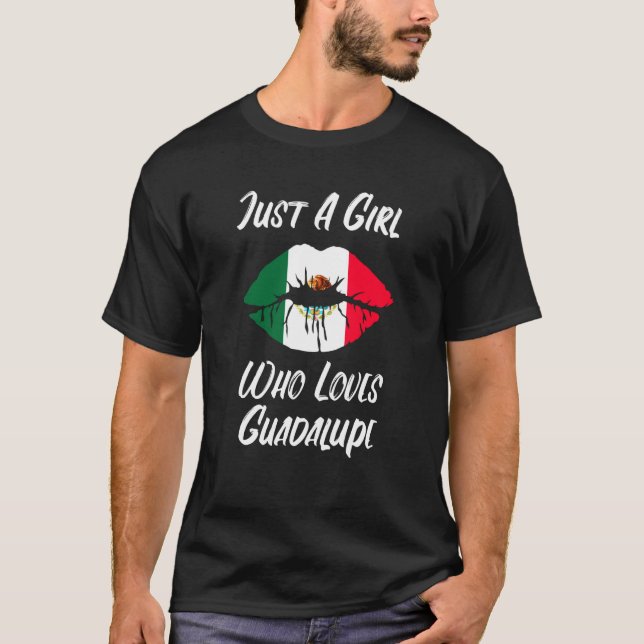 Läppar Mouth Kärlek Mexikanska Flagga Guadalupe T Shirt (Framsida)