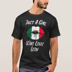 Läppar Mouth Kärlek Mexikanska Flagga Leon T Shirt