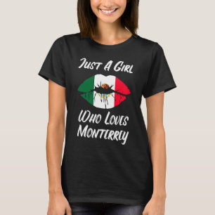 Läppar Mouth Kärlek Mexikanska Flagga Monterrey T Shirt