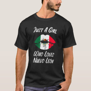 Läppar Mouth Kärlek Mexikanska Flagga Nuevo Leon T Shirt