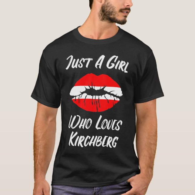 Läppar Mouth Kärlek Österrike Flagga Kirchberg T Shirt (Framsida)