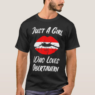 Läppar Mouth Kärlek Österrike Flagga Obertauern T Shirt
