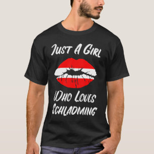 Läppar Mouth Kärlek Österrike Flagga Schladming T Shirt